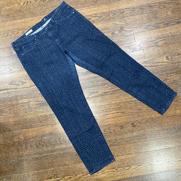 Adriano Goldschmied AG Stevie Ankle Jeans Size 32R Slim Straight Ankle Dotted - Picture 14 of 14